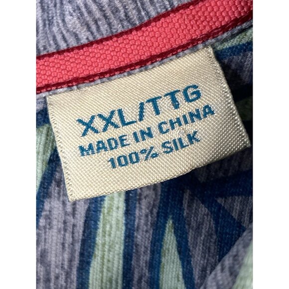 Tommy Bahama 100% Silk Men’s 2XL Island Modern Aloha Camp Shirt Marlin Pineapple - Picture 6 of 16